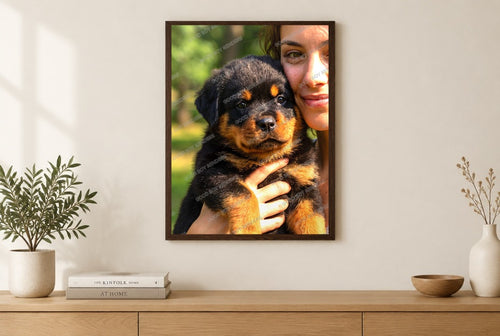 Framed pet portrait
