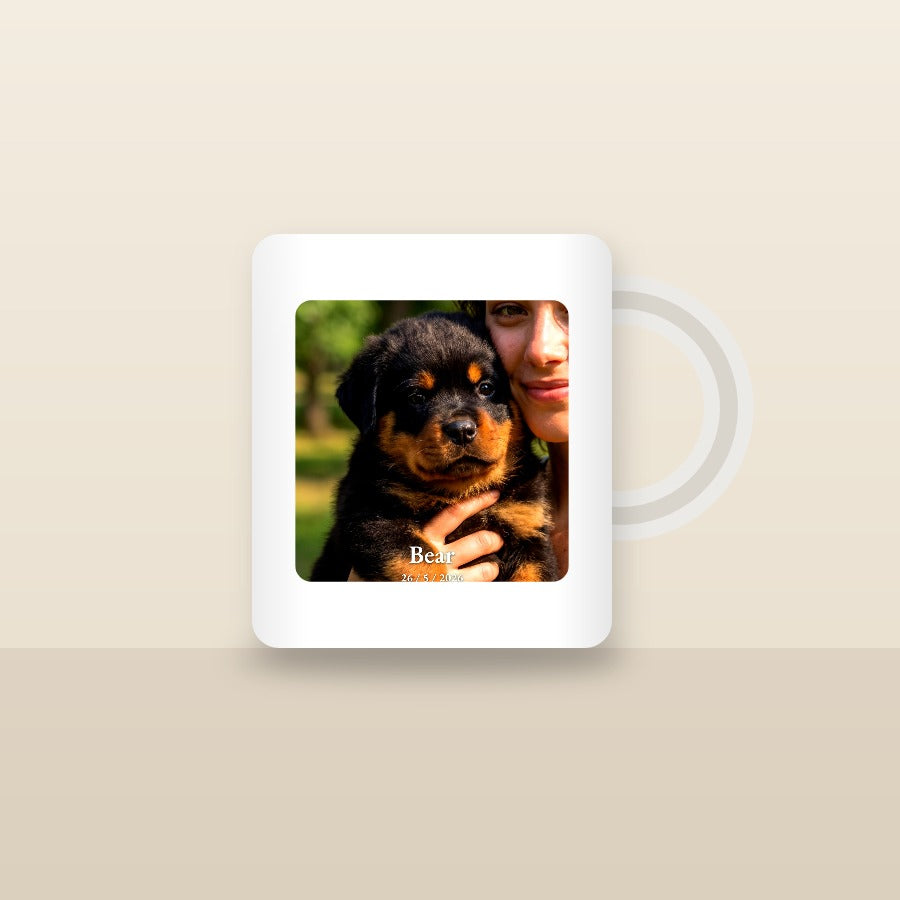 11oz keepsake photo mug with your pet's portrait